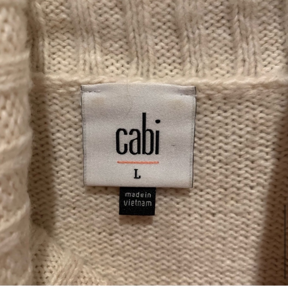 Cabi sweater style #3889 turtleneck puff sleeve pearl sweater - Picture 9 of 12